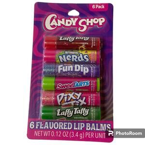 Candy Shop Flavored Lip Balm 0.12 oz Package of 6 Nerds Pixy Fun Dip Laffy Taffy